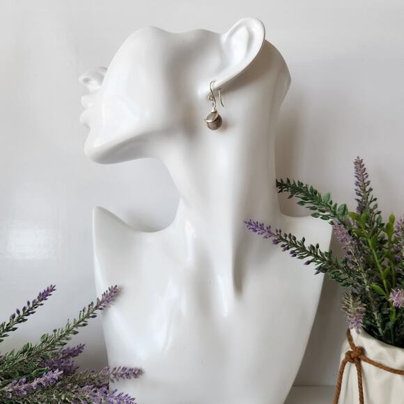 Silver Plated Wire Wrapped Amazonite Earrings, Boho Dangle Earrings - Picture 7 of 10